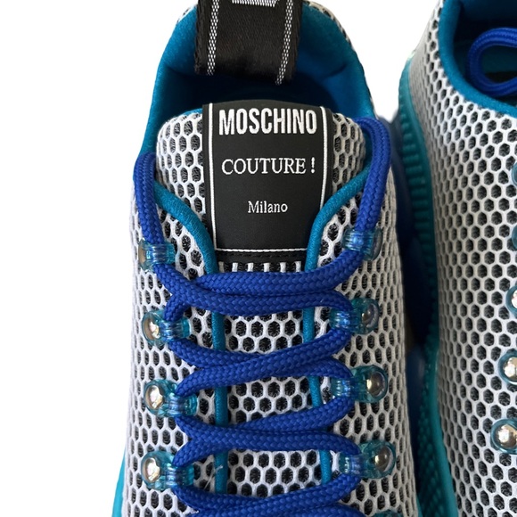 MOSCHINO “bubble teddy” sneakers Blue - size 9.5 - Picture 4 of 8